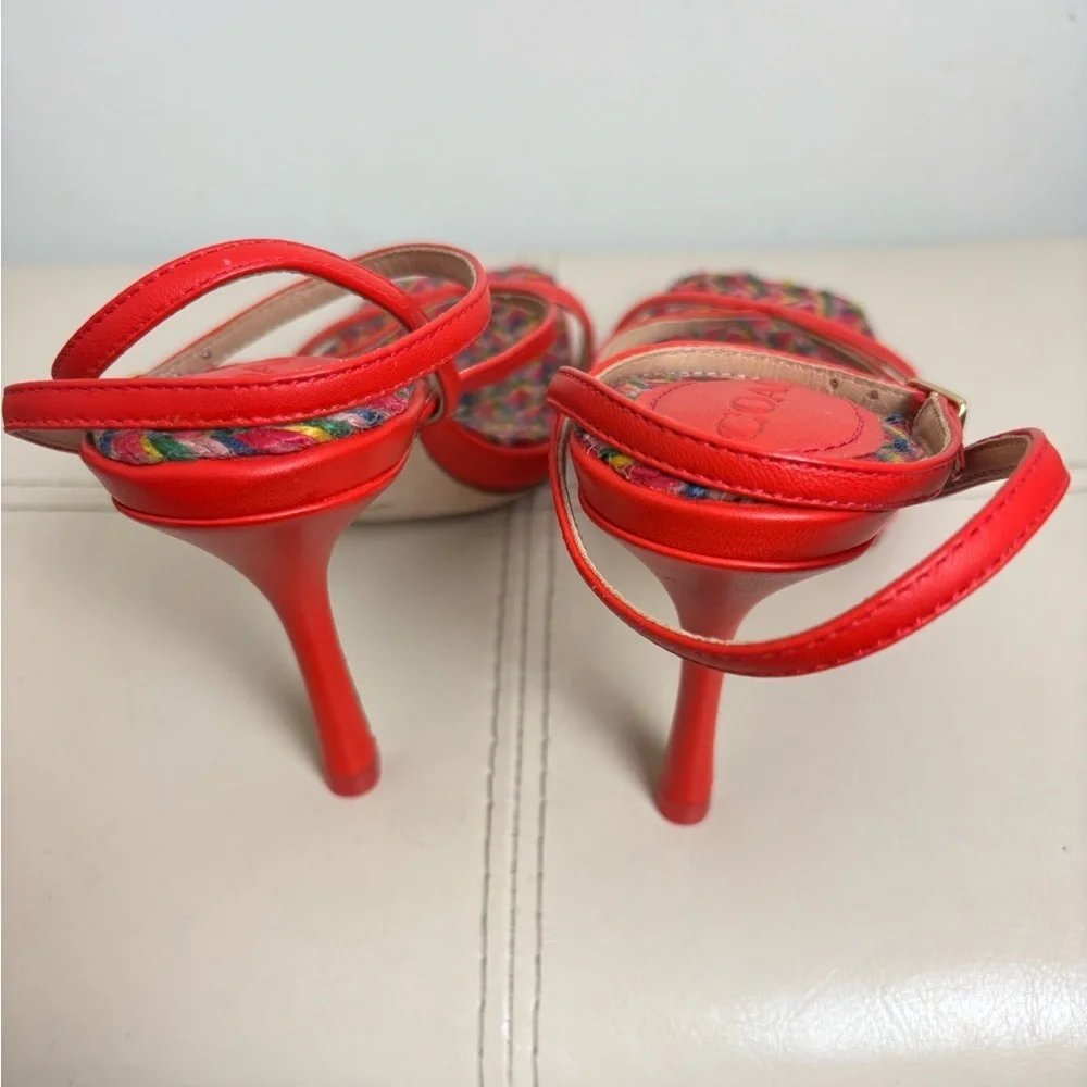 Coach Women's Kaia Leather Sandal In Red Orange Size 6 NWOT